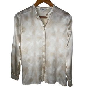 Vince Button Front Silk Blouse Size 4
